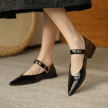 Lavard Giant Beauty ~ 2021 New Face-style Genuine Leather 100 Lap Single Shoe Flat Bottom Low Heel Shallow Virgin Mary Virgin Shoes