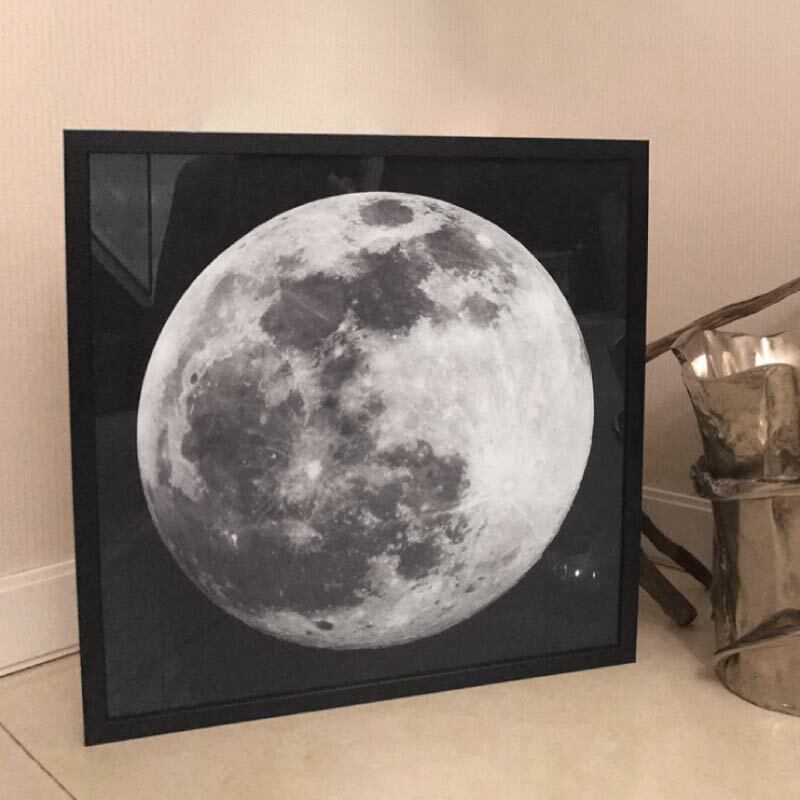 Moon Satellite Photo Moon Phases Diagram Square Black and White Thick Pure Cotton Canvas Painting Core Decorative Painting Set