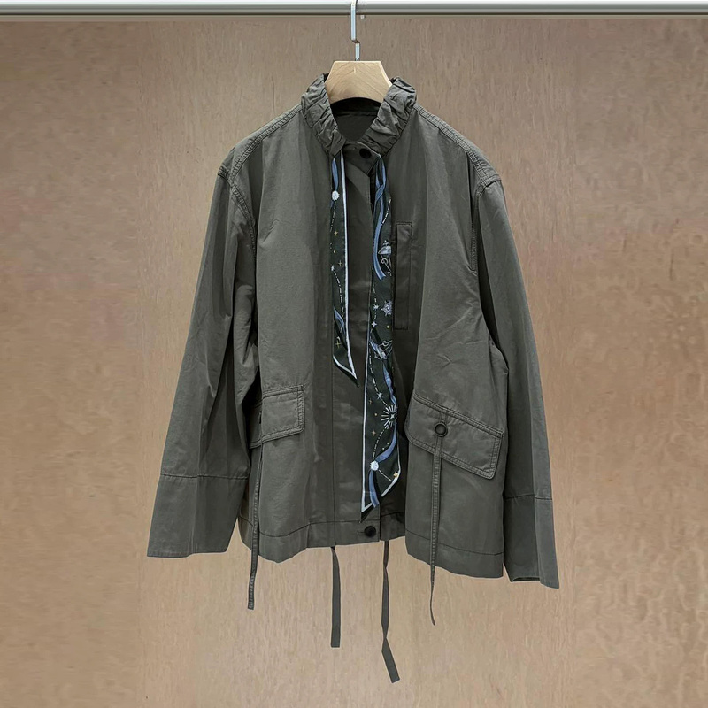 Xin Zhilei Style Printed Silk Scarf Workwear-Style Jacket for Women, Autumn 2026 New Model Pants Two-Piece Outdoor Style Set Xin Zhilei Style Printed Silk Scarf Workwear-Style Jacket for Women, Autumn 2026 New Model Pants Two-Piece Outdoor Style Set