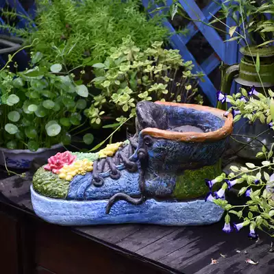 可爱花盆创意鞋子庭院摆件花园装饰阳台布置欧式多肉植物园艺杂货