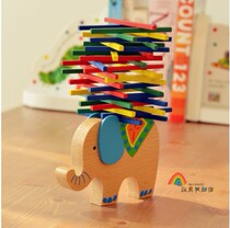 Wooden color stick Elephant balance beam Childrens puzzle Parent-child table game Kindergarten Small class Middle class Big class toy