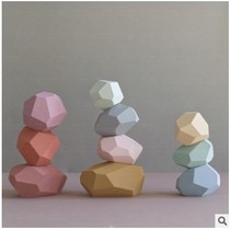 Wooden Colored Stone Laminated Leggles Children Stack High Puzzle Toys Pendulum with Parent-Child Interactive Kindergarten Toys