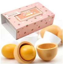 Wooden simulation of six eggs group Childrens House toys kitchen simulation food kindergarten parent-child toys