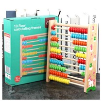 Colorful digital computing frame educational toys wooden childrens ten-grade arithmetic beading frame kindergarten early education aids