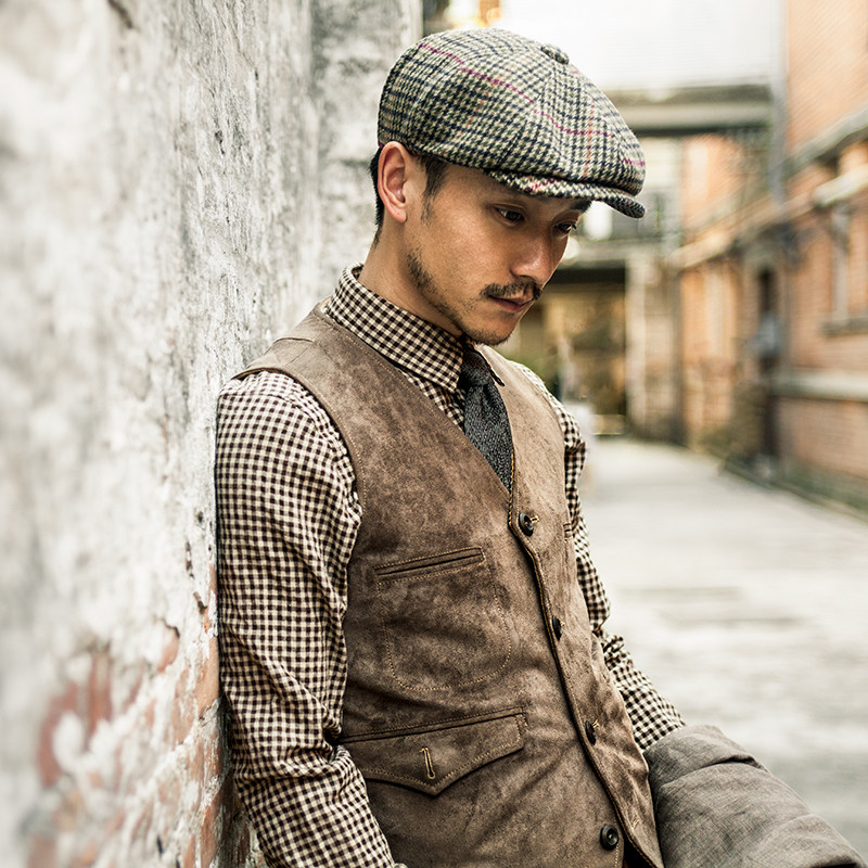 SOARIN American retro light core suede waistcoat manly manly click jacket waistcoat Jacket Vest Casual Suit Kan Shoulder