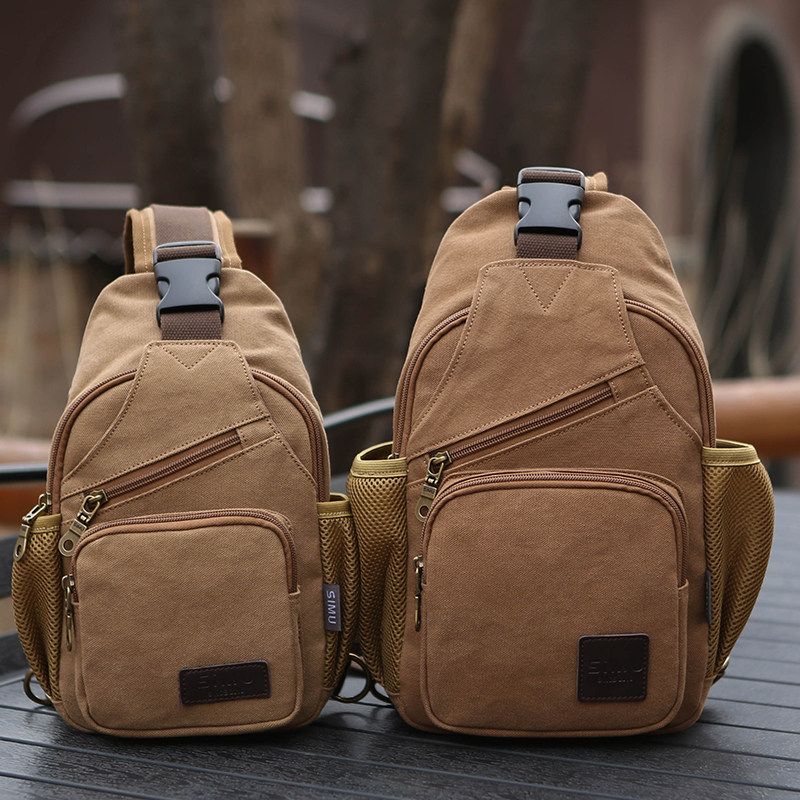 Canvas men's bag chest bag sports casual crossbody bag