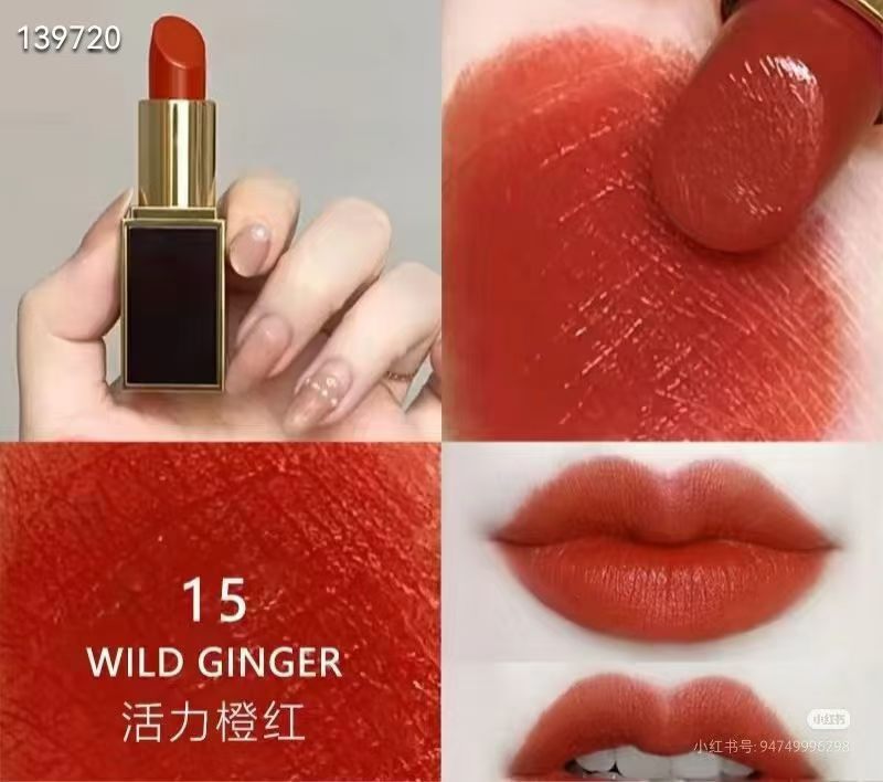 Tom Ford Tf15 Lipstick Black Tube Black Gold Vibrant Orange Moisturizing Long-Lasting Moisturizing Version Tom Ford Tf15 Lipstick Black Tube Black Gold Vibrant Orange Moisturizing Long-Lasting Moisturizing Version