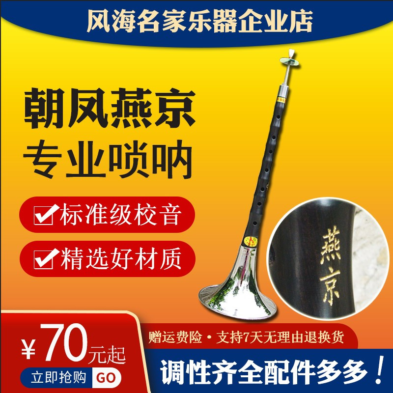 Yanjing suona musical instrument full set ebony suona rod d tone C drop B tone Beginner adult professional lock send whistle