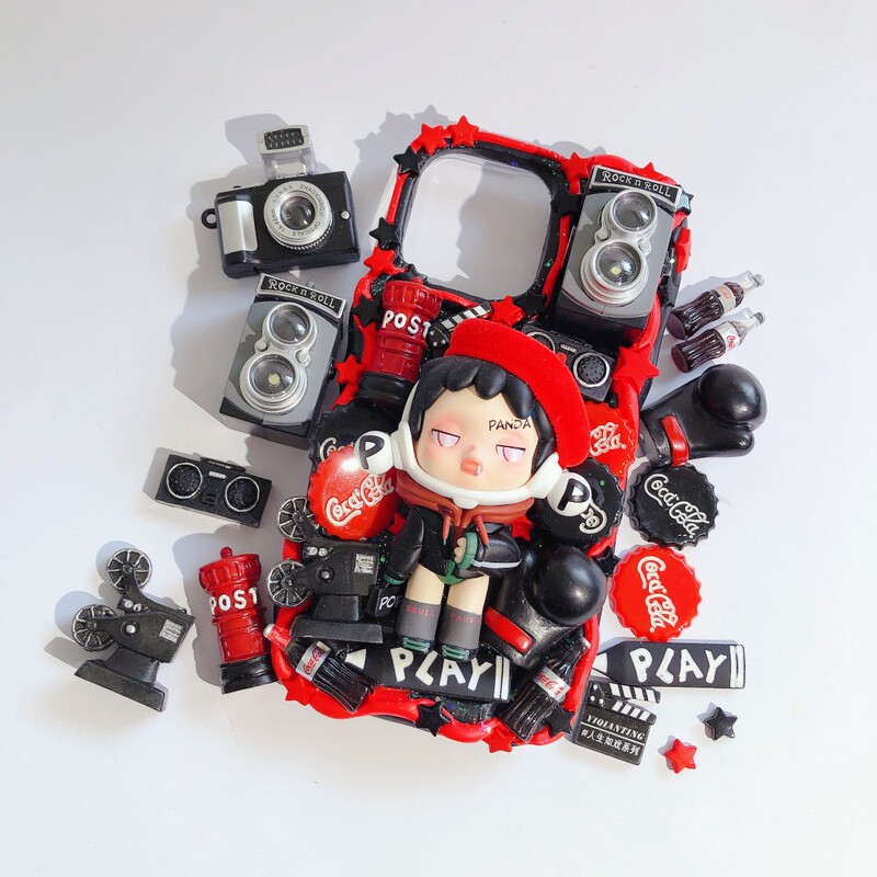 Camera, Oil Drum, Coke, Video Recorder, Boxing Gloves, Retro, Artificial Resin, Handmade Cream Glue, DIY Accessories, Handmade