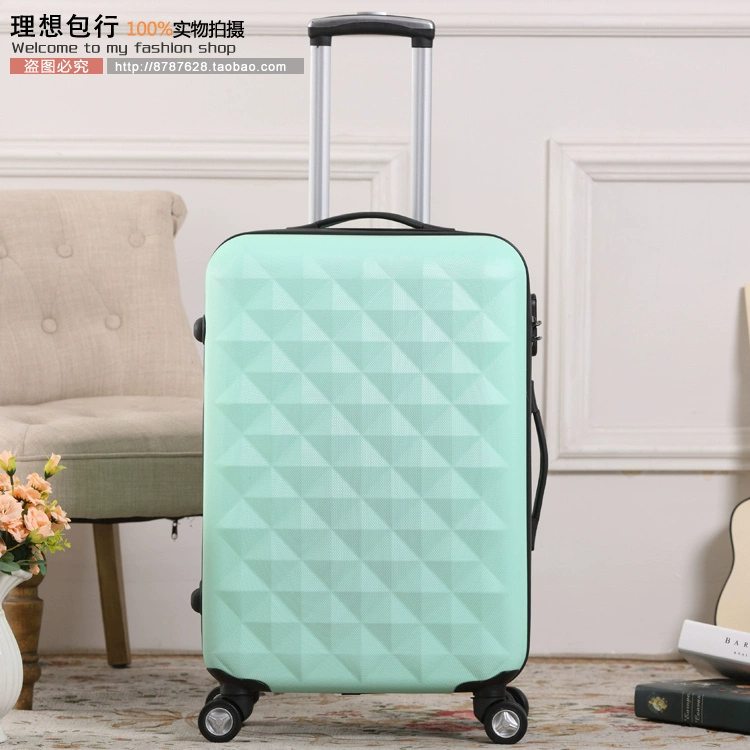 Mẫu kim cương ABS nữ dễ thương xe đẩy vali vali máy bay vạn năng bánh xe khóa hành lý 20 24 inch giá vali