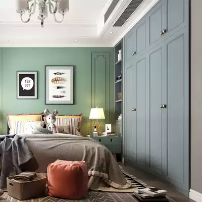 Overall bedroom wardrobe customization Simple modern custom wardrobe Nordic style children's room wardrobe customization cloakroom