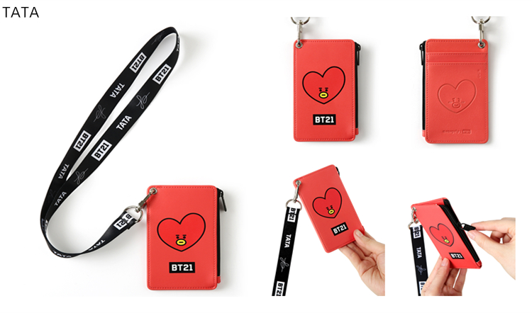 Hàn Quốc độc quyền chính hãng x BT21 nhóm thanh niên chống đạn BTS treo cổ thẻ PU gói chứng chỉ thư mục không ví ví tiền nữ