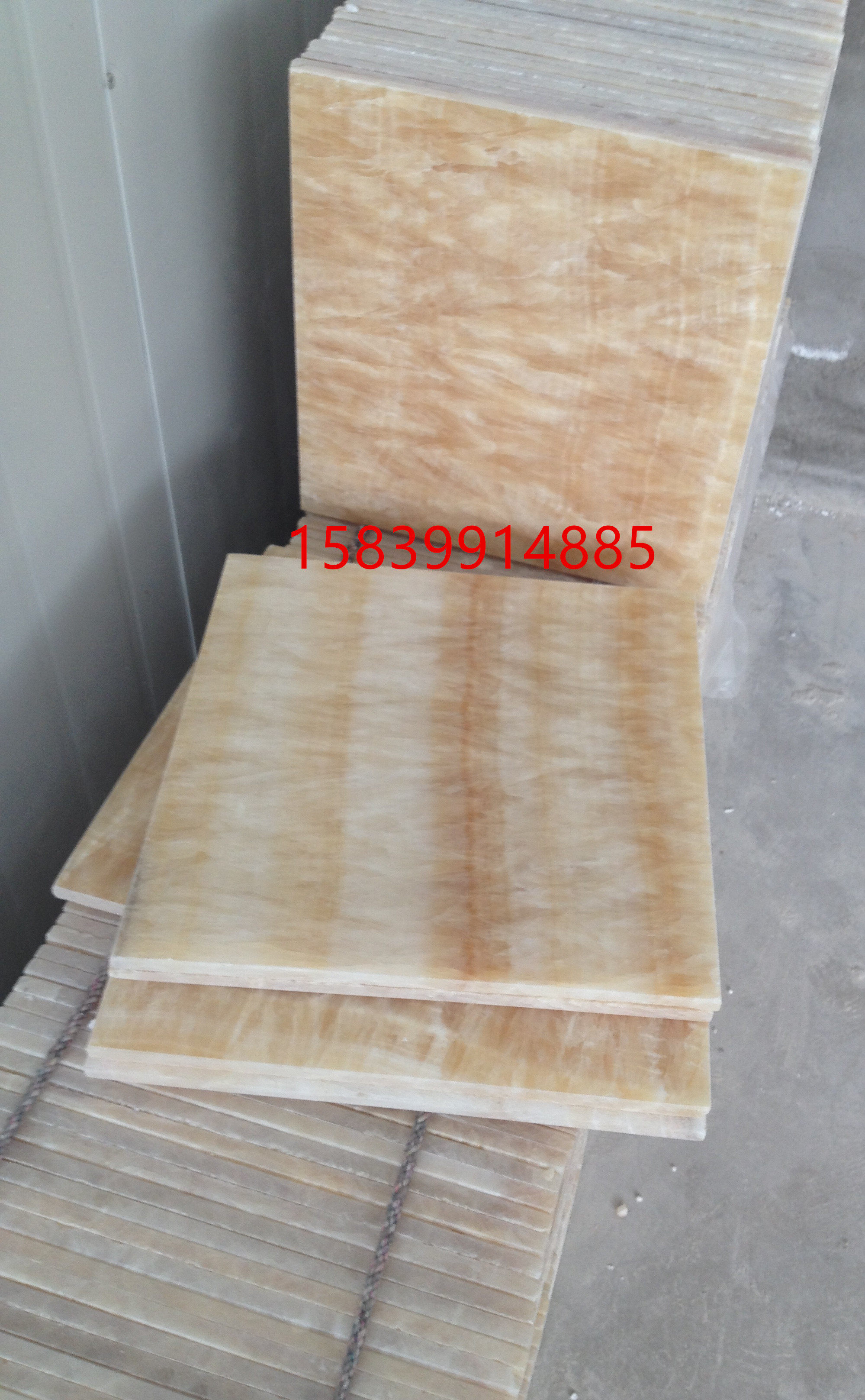 Natural light transmission rice yellow jade plate rosin jade floor tiles sweat steam room special jade material RMB220  square meters