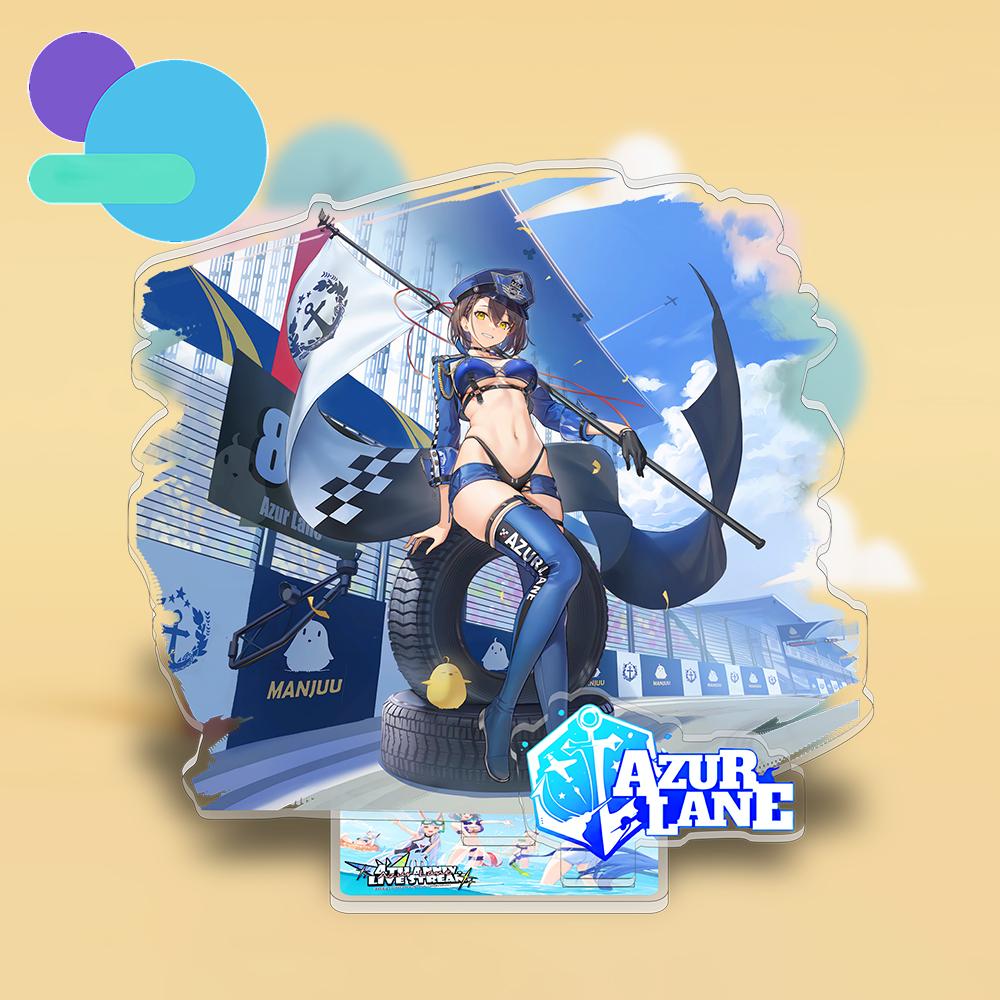 Azur Blue Line Stand Alignment Acrylic Animation Ornaments 15cm Gift Computer Case Jewelry 501-600