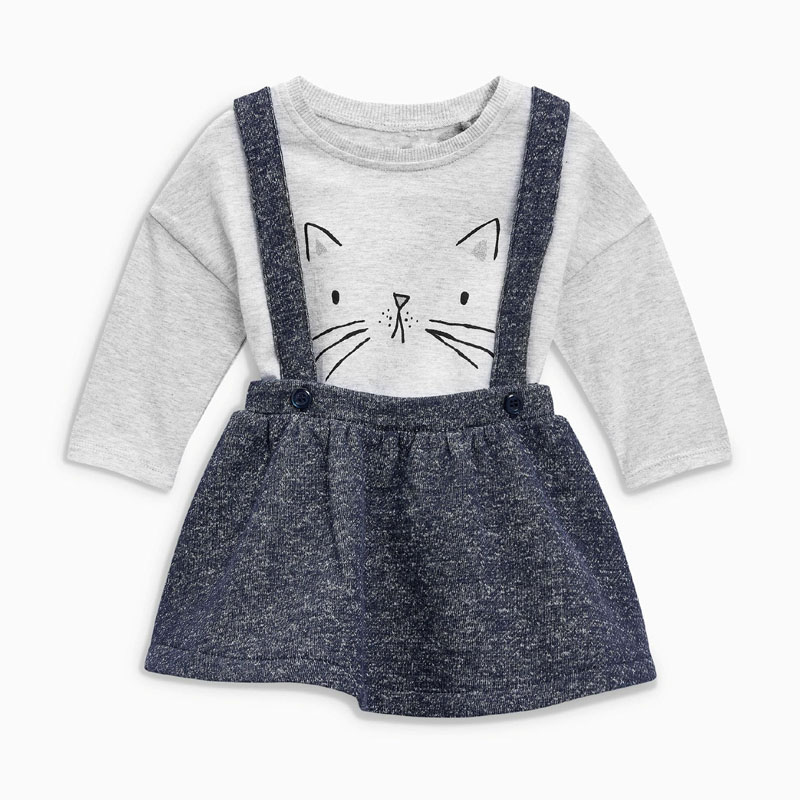 Váy bé gái dài tay quây phù hợp với áo thun cotton bé gái Áo thun hai dây 2-6 tuổi bé gái váy bé gái đồ sơ sinh