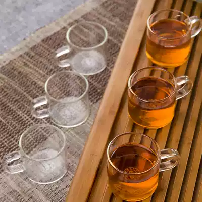 Thickened heat-resistant glass kung fu tea set single-layer glass glass glass glass cup tea cup small tea bowl coffee cup