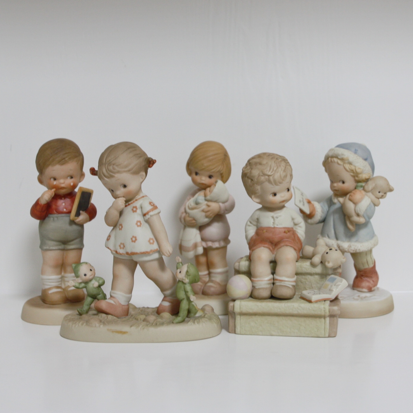 Enesco童年往事memories of yesterday陶瓷娃娃摆件中古古董玩偶