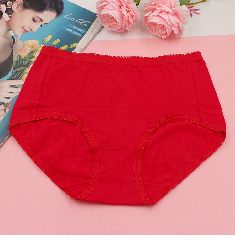 Gujin đồ lót quần lót truy cập quần short chính hãng quần sịp cạp cao màu rắn màu nguyên chất cotton thông thoáng bán phụ nữ 17251 - Giữa eo