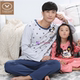 New Xiangxisi gia đình 2016 cha mẹ con trai và cô gái dịch vụ nhà mùa thu và mùa đông mặc đồ lót đồ ngủ giản dị ở nhà đồ ngủ nam phong cách Nhật Bản Nam giới