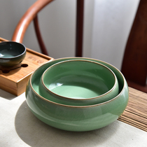 Creative simple ceramic windproof ashtray large living room tea table office conference room fruit basin tea wash narcissus flower pot