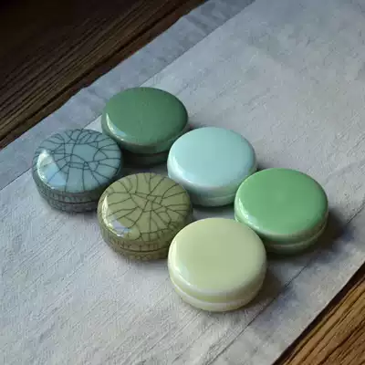 Longquan celadon 60 grams trumpet calligraphy painting creative ceramic rouge box powder box ink cartridge ink tank