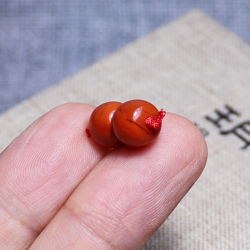 DIY аксессуары 天然南红玛瑙老形珠散珠配饰川料柿子红锦红牛血红火焰纹原矿无胶