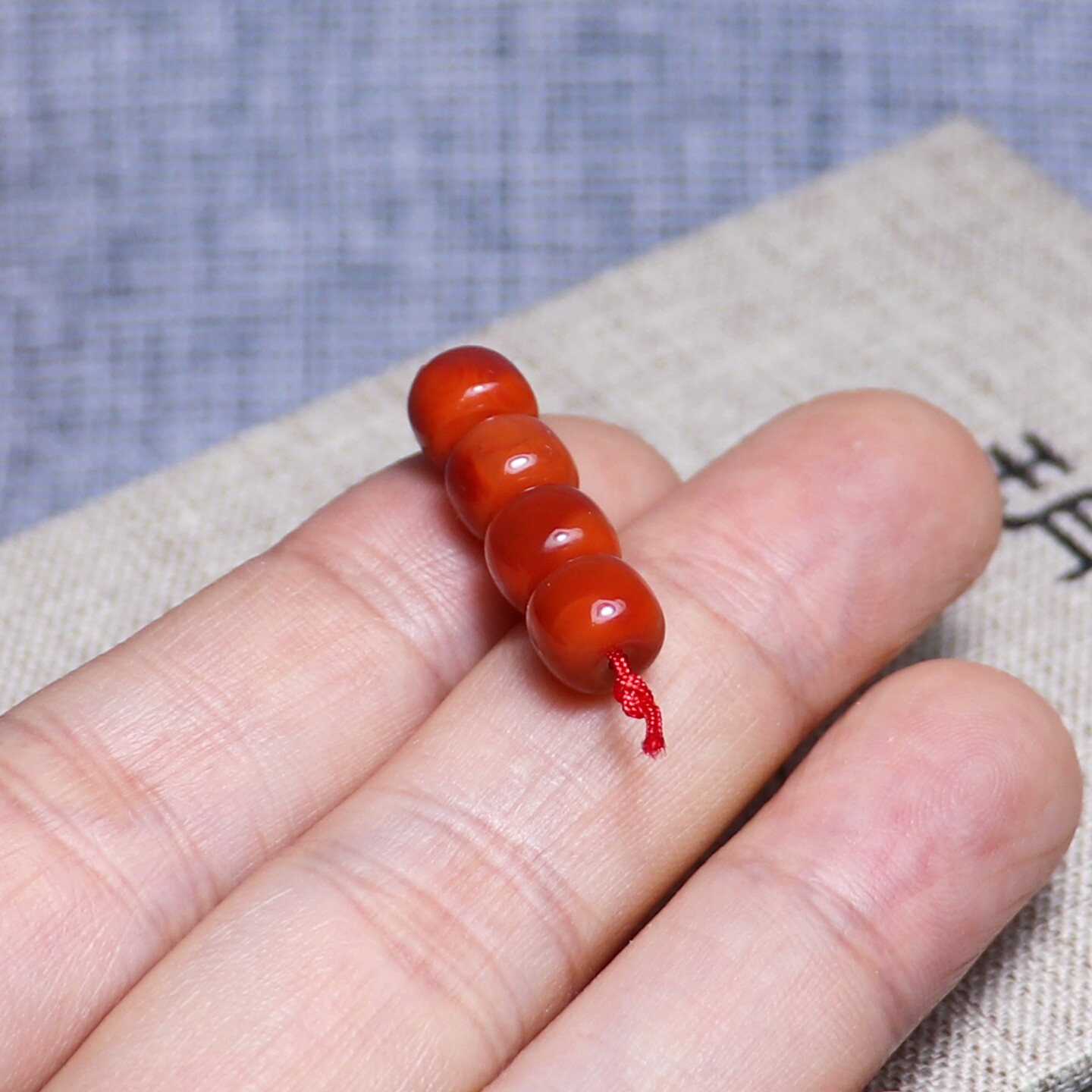 DIY аксессуары 天然南红玛瑙老形珠散珠配饰川料柿子红锦红牛血红火焰纹原矿无胶