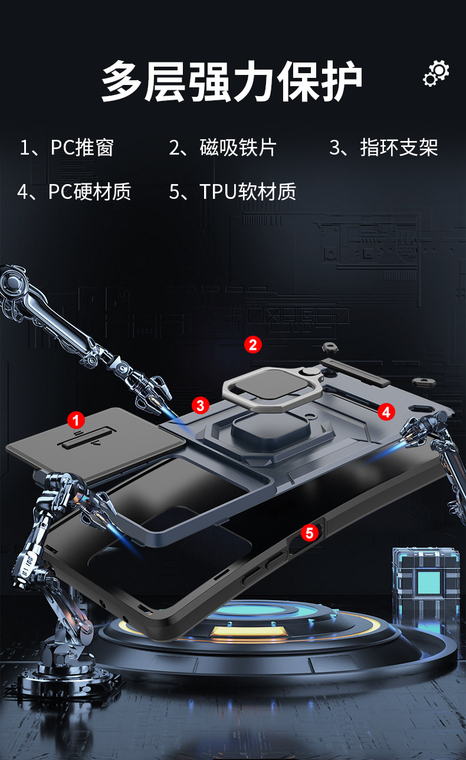 Camera Lens Protection Tough Shockproof Drop Resistant Airbag 4 Corner Shock Absorbing Ring Finger Holder Kickstand Note 13