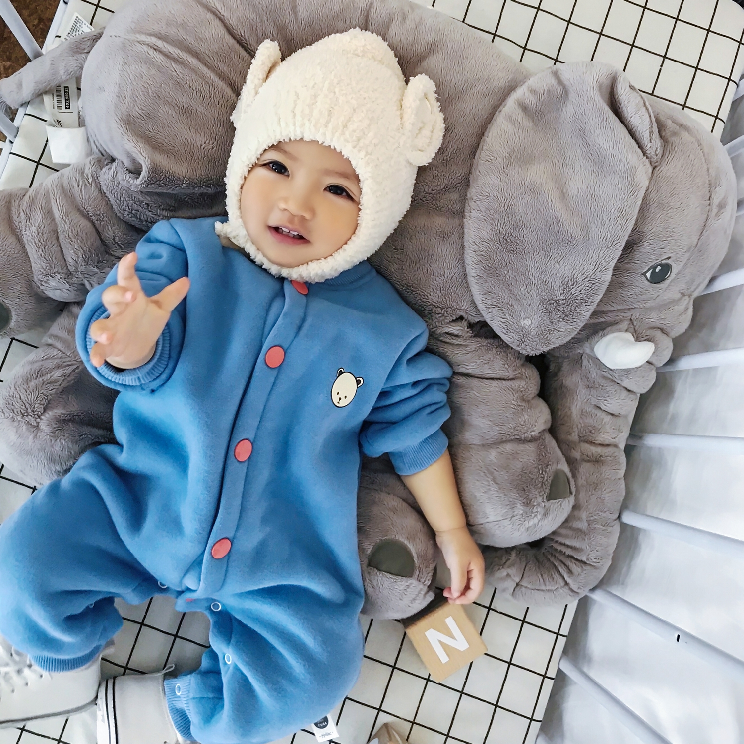 Baby cộng nhung jumpsuit mùa đông nam và nữ sơ sinh cardigan cho bé 0-3-6-12 tháng ra quần áo body suit cho be so sinh
