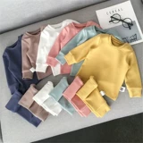 Детский осенний демисезонный комплект подходит для мужчин и женщин, бандаж пупочный для девочек, базовые хлопковые штаны, высокая талия, 01-2 лет