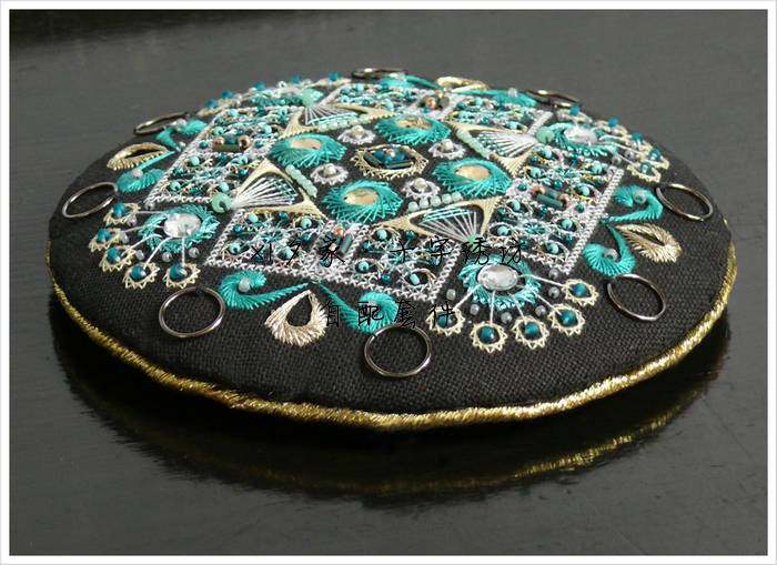 No different cross embroidered solid embroidery-mint chocolate * French DMC cross embroidered self-supporting piece European style embroidery