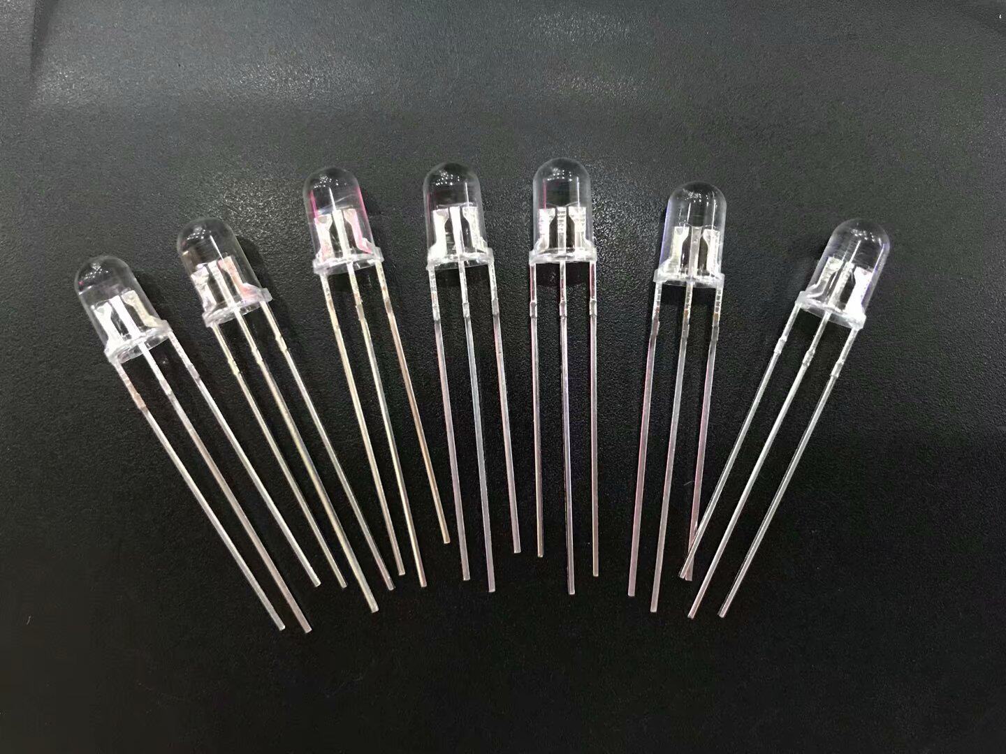 可定做5mm红黄绿双色F5红绿共阳 共阴 直插式发光二极管