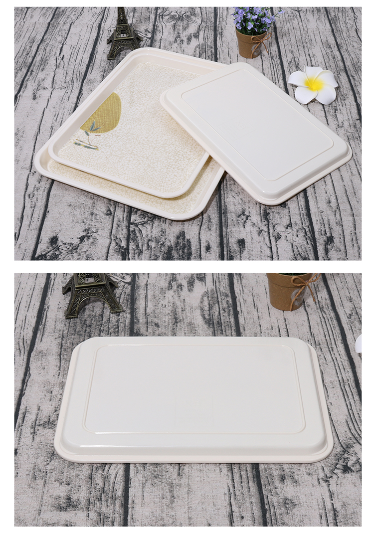 Giả sứ melamine nhựa hình chữ nhật khách sạn cốc cốc khay trà bánh mì tấm bộ đồ ăn cung cấp đặc biệt - Đồ ăn tối muỗng ăn cơm