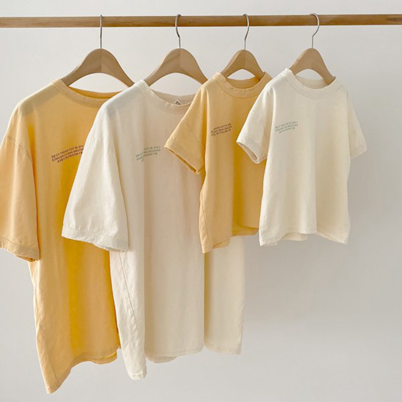 Parent-child mother and child summer 22 new Korean children's clothing Western style Korean fashion trend loose wild letter T-shirt