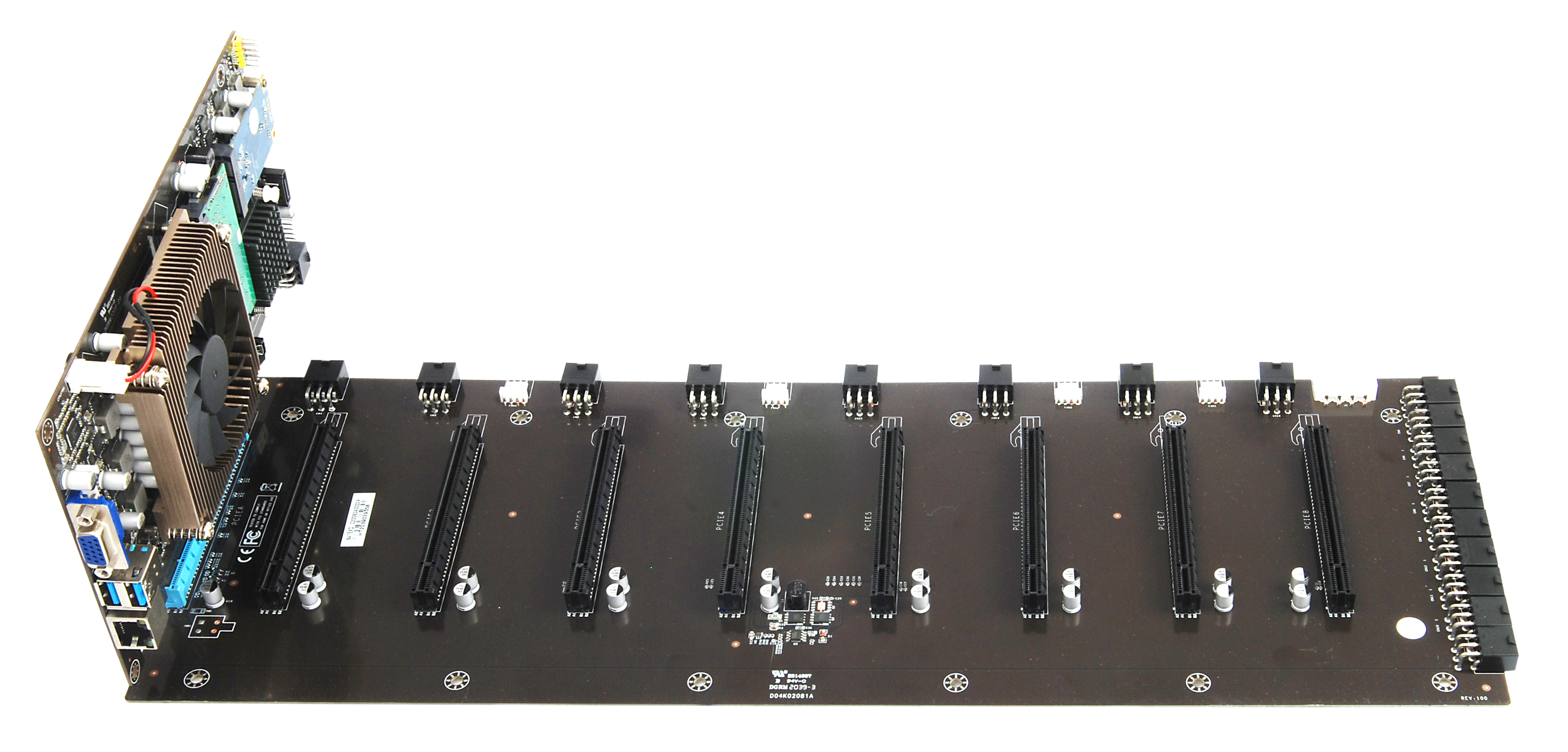 Brand new Net Memes 847 Eight Card In-line Motherboard 8 Graphics Card 8PCIE IC847PLUS 5.5cm Slot Pitch