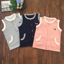 80-120 yards spring and autumn children cotton thin Terry vest men and women baby shoulder button Japanese circle ring Cotton