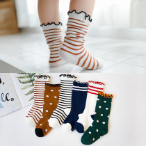 Children socks Pure cotton long cartridges Socks Baby Socks not Le feet Agaric Edges Curl Striped Round Point Heaps of Sox Japanese