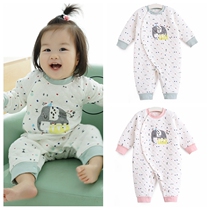 Baby air layer warm jumpsuit side open no bone seam autumn and winter baby climbing clothes newborn ha clothes no fluorescence