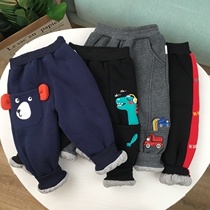 90-140 baby cotton pants winter thickened outside wearing childrens clip cotton pants one over winter male and female velvety sweatpants