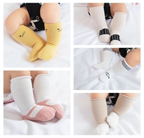 3 Double groups of men and women baby cotton mid-tube socks roll mouth socks do not strangle legs newborn baby socks without fluorescent agent