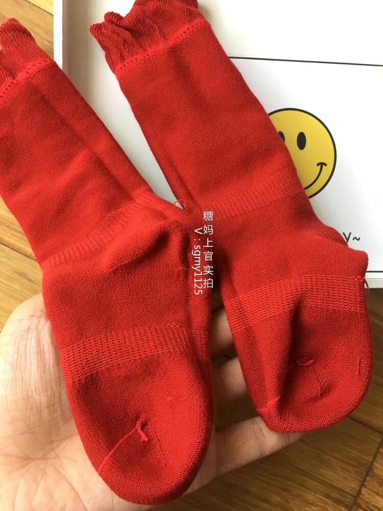 Bé vớ màu ống không có xương lỏng miệng chải bông cotton mùa xuân và vớ mùa thu xà cạp nơ không có chất huỳnh quang - Vớ tất lưới cho bé
