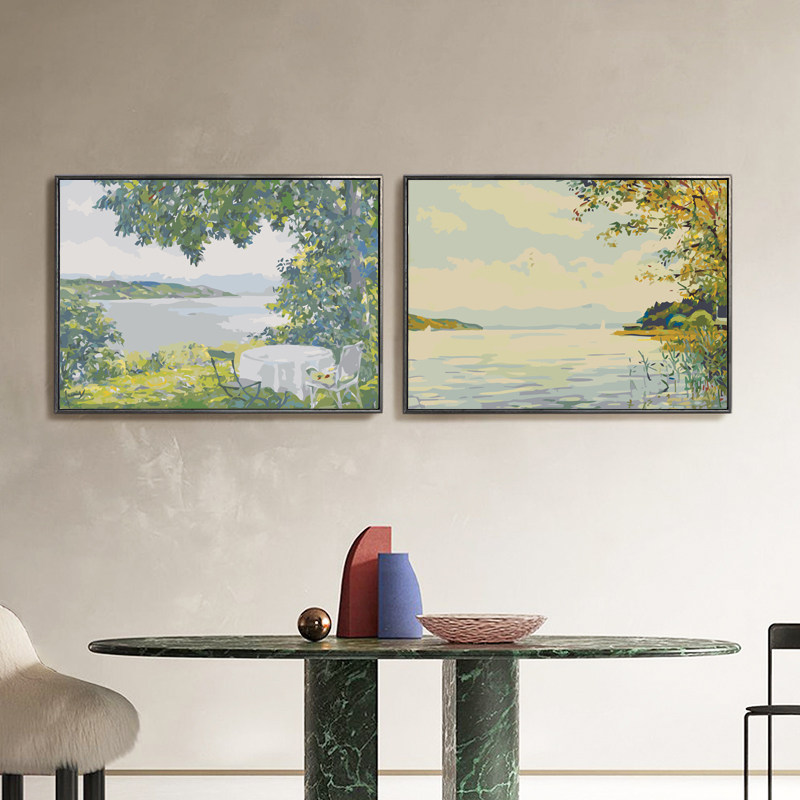 Monet Digital Oil Painting Diy Hand-painted Landscape Color Decoration Painting Famous Painting Hand Decompression Living Room Oil Color Propylene Painting