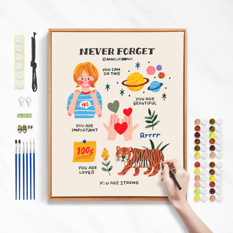 DIY digital oil painting small fresh decorative painting music restaurant list text Nordic hanging painting niche hand painting ins