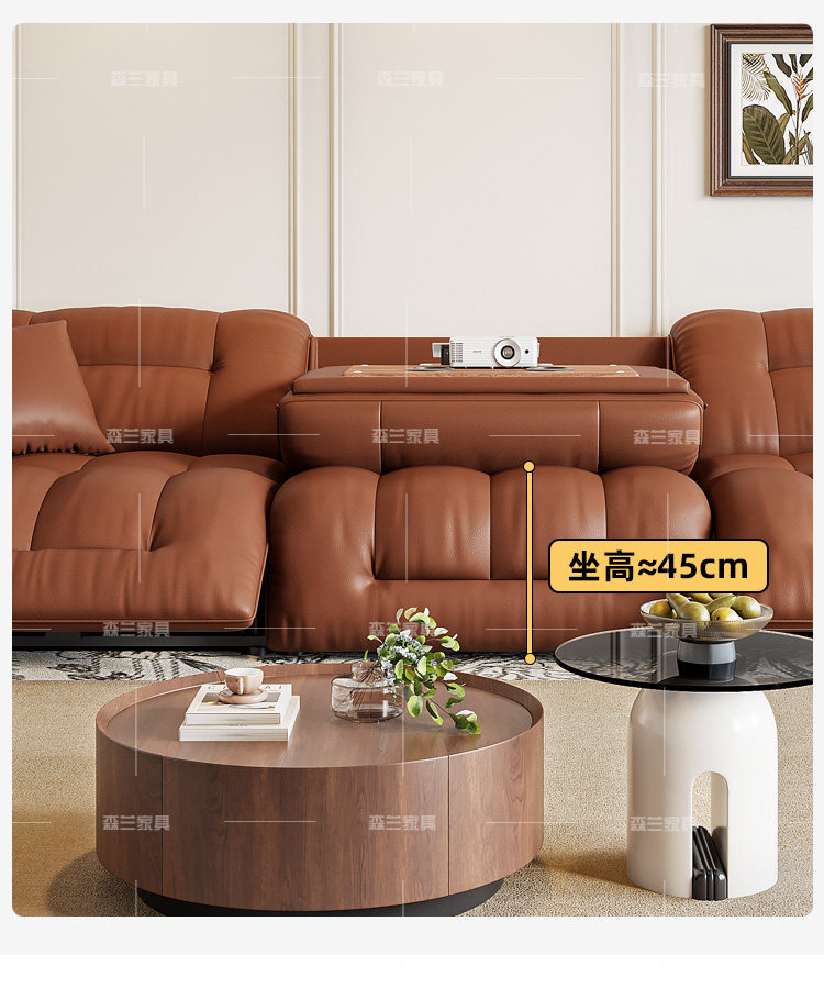 Функциональные диван 意式极简现代简约电动多功能真皮沙发可伸展客厅小户型2024年新款 Senlan