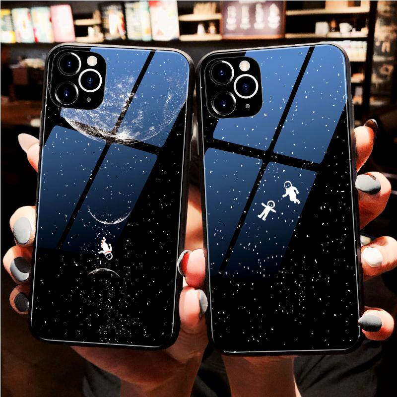 Apply Apple 13 phone protection shell new wave card glass iphone13promax starry sky astronaut 12 male and female
