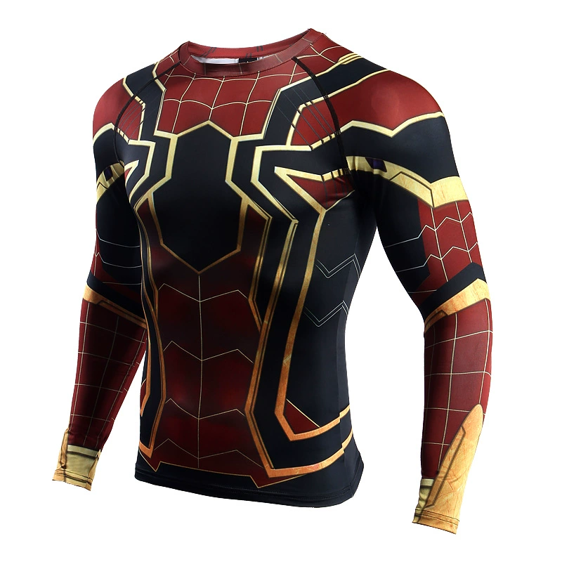 Spiderman Vớ The Avengers 3 Vô Hạn Chiến Tranh Quần Áo Thể Dục Thể Thao Áo Khoác Marvel Dài Tay Áo T-Shirt