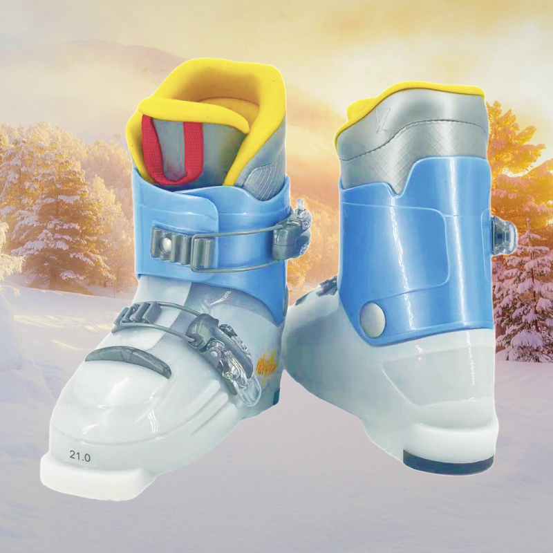 Children's double board shoes double buckle winter skiing boots low hardness comfortable 20cm imported youth ski shoes