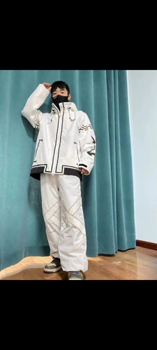 Белый лыжный лыжный костюм, светоотражающий комплект, элитные водонепроницаемые лыжные штаны