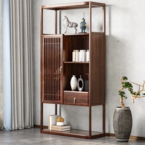 New Chinese style solid wood Bogu rack Ebony wood living room study shelf Display rack with drawer Full solid wood furniture