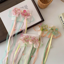 Childrens Hanfu ancient style new braided hairpins tassel hair accessories flower streamers ancient costume headdress cute girls hairpins